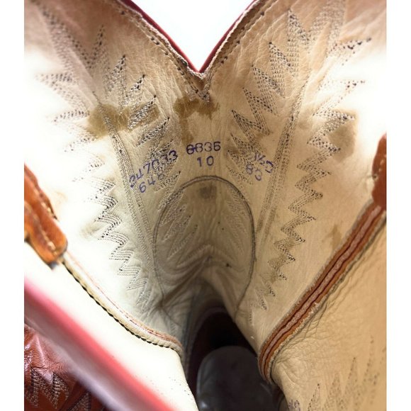 Dan Post Mens 9.5 D Snakeskin Leather Brown Exotic Western Cowboy Boots w/ Bag - Picture 10 of 16